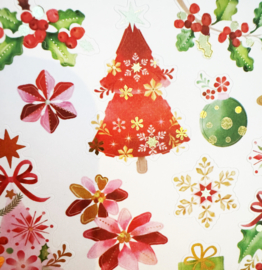 Luxuriöse Weihnachtssticker mit Goldfolie