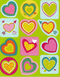 Fun With Hearts  - 12 Stickers