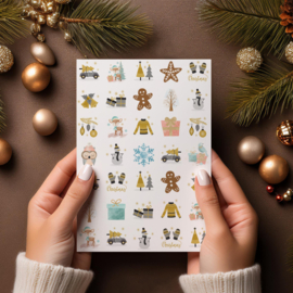 Planche d'autocollants Cozy Christmas - 35 autocollants