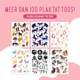 100 Horses and Unicorns Fake Tattoos - For Girls