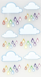 Regenboogwolken - 6 stickers