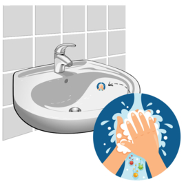 "Na Plassen Handen Wassen" - Set van 2 Stickers