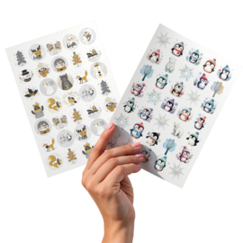 2 Grote Stickervellen Winter en Kerst