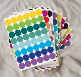 Stippen Stickers - Topwaliteit - 10 Vel Gekleurde Stippen Stickers