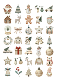 Stickervel Boho Christmas  - 35 stickers