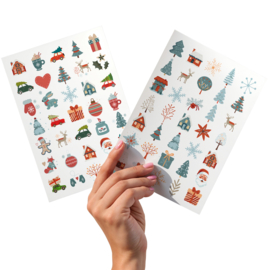 2 Grote Stickervellen Kerst