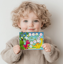 Beloningssysteem Dino's - 5 Dubbelzijdige Beloningskaarten - 105 Grote Stickers