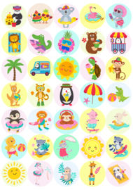 Stickervel Zomerdiertjes - 35 stickers