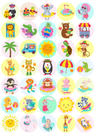 Stickerbogen Sommertiere - 35 Sticker