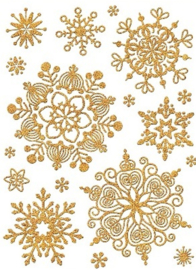 Raamstickers Gouden Sterren met Glitters IV