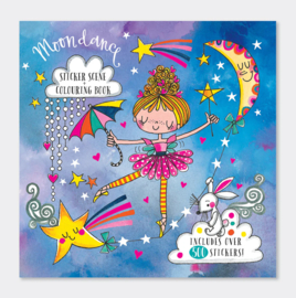 Stickerboek en Kleurboek in 1 met Goudfolie Stickers - Stickerboek 'Moondance & Unicorns'