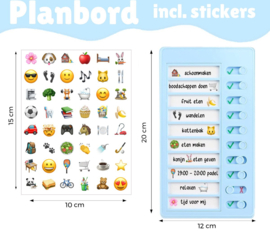 Planbord met Stickers - Herbruikbaar - Blauw