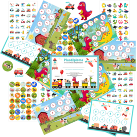 Beloningspakket Zindelijkheidstraining - 9 Beloningskaarten, 210 Stickers & Diploma