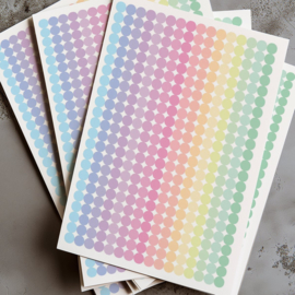 Stippen Stickers Pastel - 1104 Stickers - 3 Grote Stickervellen