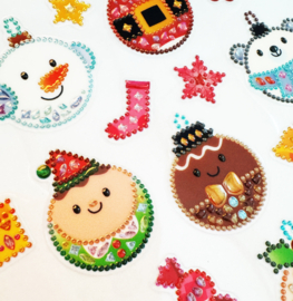 Stickervel Kerst met Kristallen