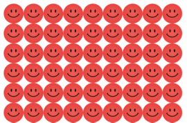 Beloningsstickers Rode Smileys 19mm - 54 Stickers