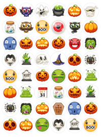 Halloween-Emoji-Aufkleber - 48 Aufkleber