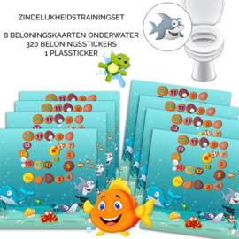 8 Beloningskaarten Onderwater + 320 stickers + Plassticker