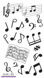 Notes de musique autocollantes grand format - 19 pièces