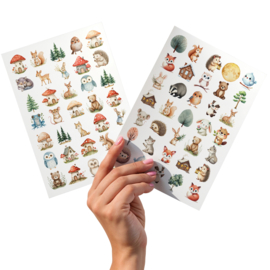 2 Grote Stickervellen Sprookjesbos en Bosdiertjes