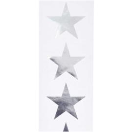 Stern Silber - 5 Aufkleber