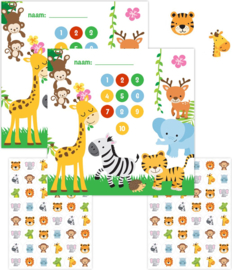 Système de Récompense avec Autocollants - Jungle