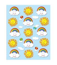 Zonnen en Regenbogen - 15 stickers