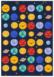 Fröhliche Planeten - 48 Aufkleber