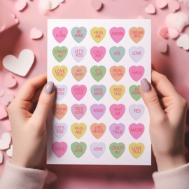 2 Grote Stickervellen Hartjes