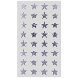 Silberne Sterne Aufkleber in 2 Größen - 150 Aufkleber