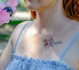 15 Temporary Tattoos Flowers - Stick-on Tattoos Adults
