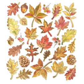 Herfstbladeren Stickers met Goudfolie - 28 Stickers