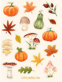 Herfst Stickers - 1 Stickervel met 17 Stickers