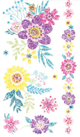 Fake Tattoos Flowers with Glitter - Tattoos for Kids