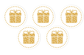 Goud Cadeautje Sluitzegels (5 stickers)