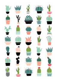 Stickervel Cactussen - 35 stickers