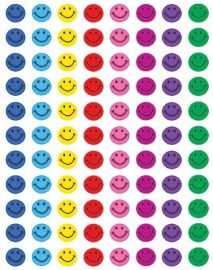 Mini Smileys colorés - 88 autocollants