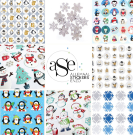 Textiel Kerststickers met Vilt Finish - 35 stickers