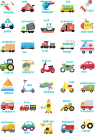 Beloningssysteem Voertuigen - 5 Dubbelzijdige Beloningskaarten - 105 Stickers