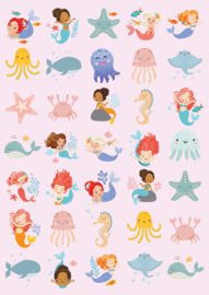 Beloningssysteem Zeemeermin - 5 Beloningskaarten, 105 Stickers & Plasdiploma