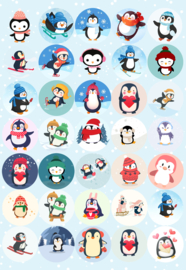 Stickervel Pinguins - 35 stickers