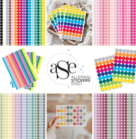1104 Gekleurde Stippen Stickers - Label Stickers - 3 Grote Stickervellen