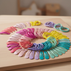 Haaraccessoires Kind - 120 Haarspeldjes en Elastiekjes voor Meisjes in Doosje