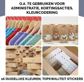 1104 Gekleurde Stippen Stickers - Label Stickers - 3 Grote Stickervellen