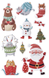 Puffy Stickers Kerst en Winter - 1 Stickervel