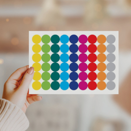 Stippen Stickers Beschrijfbaar - 8 Stickervellen