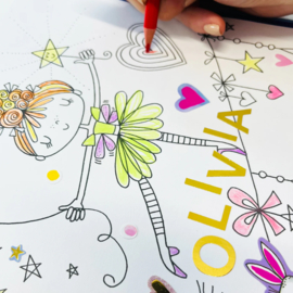 Stickerboek en Kleurboek in 1 met Goudfolie Stickers - Stickerboek 'Moondance & Unicorns'