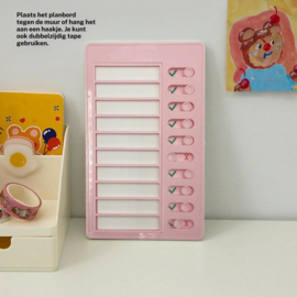 Planbord met Stickers - Herbruikbaar - Roze