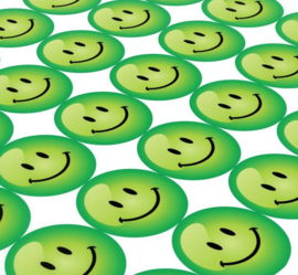 Beloningsstickers Groene Smileys 19mm - 54 Stickers