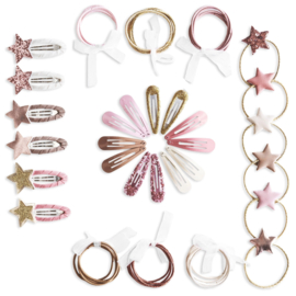 48 Barrettes et Élastiques pour Filles Emballés dans une Jolie Boîte